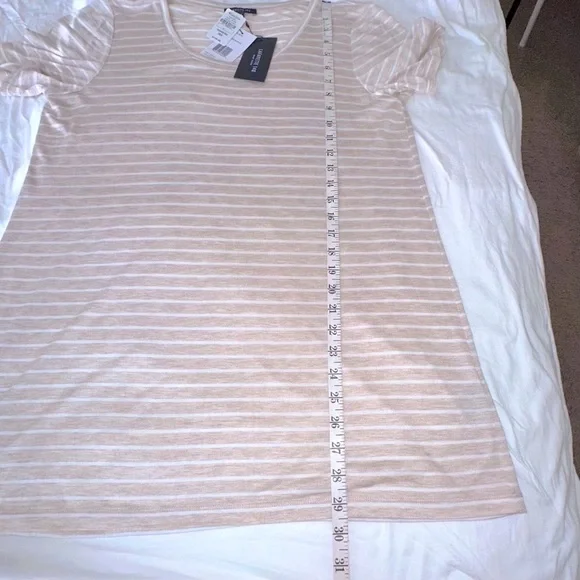 LAFAYETTE 148 NWT Beige and White Tee-Shirt Size M - Picture 8 of 8